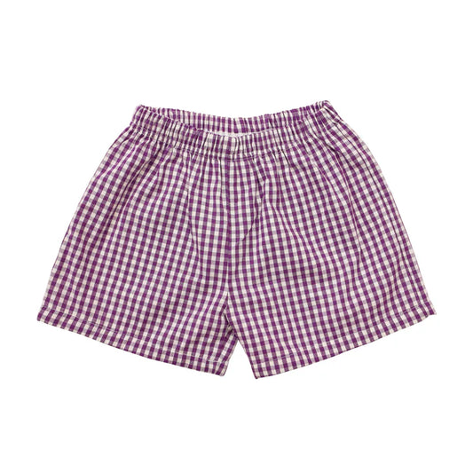 Purple Gingham Shorts